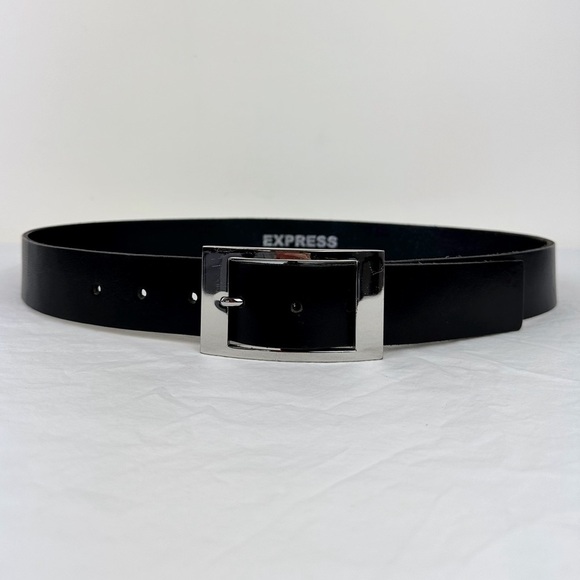 Express Other - Express Rectangular Buckle Black Leather Belt